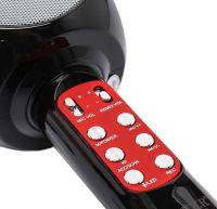 Бездротовий караоке мікрофон WSTER WS - 1816 Bluetooth USB AUX FM з вбудованою колонкою і 4 тембрами голосу на акумуляторі з динаміком Ws1816 Чорний