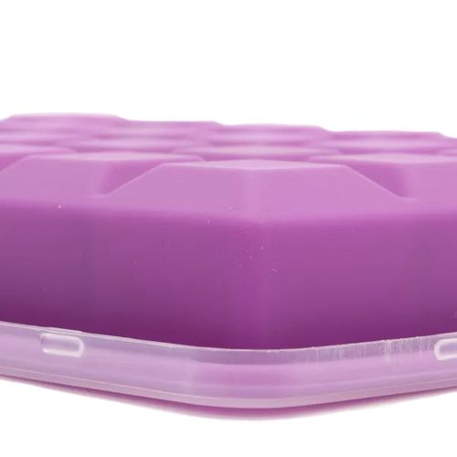 Силіконова багаторазова форма Silicone Ice Cubes Make для заморозки льоду і шоколаду з кришкою на 24 осередки, Лоток піднос для зберігання льоду 24 кубика