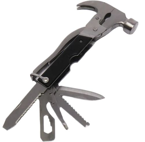 Універсальний складаний ключ мультитул молоток-швейцарський ніж Bell Howell Tac Tool 18 в 1 плоскогубці, викрутка пила з нержавіючої сталі з чохлом