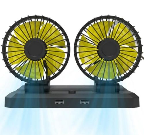 Автомобильный поворотный двойной вентилятор Vehicle Fan F404 4" с питанием от USB, охлаждающий мини-вентилятор 3 скорости на приборную панель