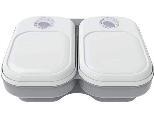 Автоматична подвійна годівниця дозатор 2-Meal Pet Feeder MA - 6 для собак і кішок 659-3 з таймером, Комплект годівниць 2шт по 600 мл для тварин