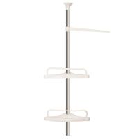 Кутова полиця для ванної, душової Aidesen Multi Corner GY-188, телескопічна розсувна етажерка 4 яруси з регульованою висотою Біла XL-176