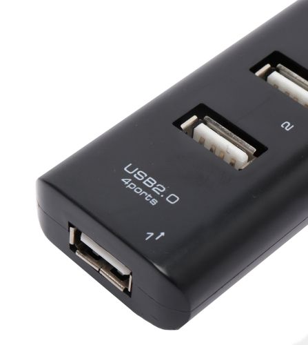 USB хаб Hi-Speed XD4 Black на 4 порта, Универсальный разветвитель с 4 выходами концентратор переходник HUB 480 Мбит для компьютера от USB Черный