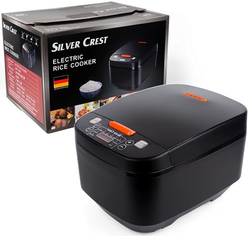 Електрична рисоварка Silver Crest TK-208 на 5 л 10 програм 900W керамічна мультиварка з сенсорним дисплеєм, таймером і автопідігрівом AT-M7