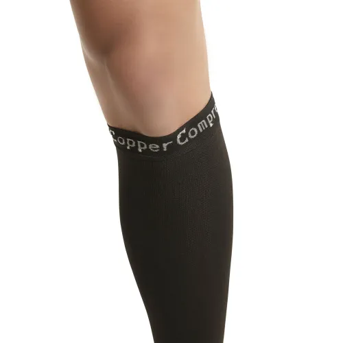 Підтримуючі компресійні гетри Copper Fit Calf Compression Sleeves, облягаючі гольфи з фіксацією литок, Бандаж для підтримки гомілки чорні