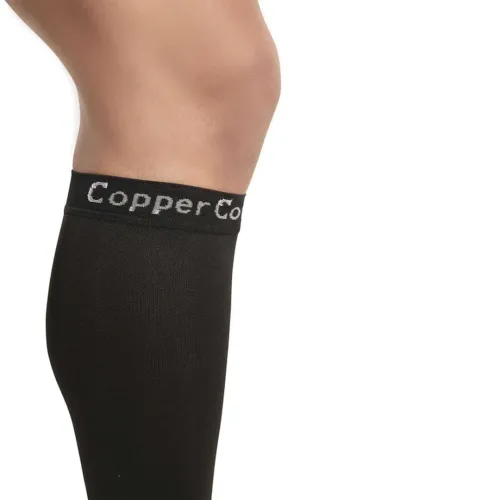 Підтримуючі компресійні гетри Copper Fit Calf Compression Sleeves, облягаючі гольфи з фіксацією литок, Бандаж для підтримки гомілки чорні