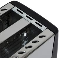 Кухонний дзеркальний тостер Crownberg CB-1106 750W на 2 тосту хліба з регулюванням температури і кнопкою стоп, Електротостер ВН-002B зі знімним піддоном Сріблястий