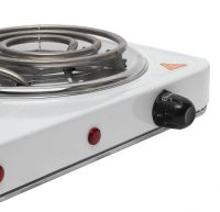 Настільна електроплита Domotec MS-5802 1000W на 2 конфорки спіраль, двоконфорочна електрична плита 1000Вт з термостатом на 5 положень Біла