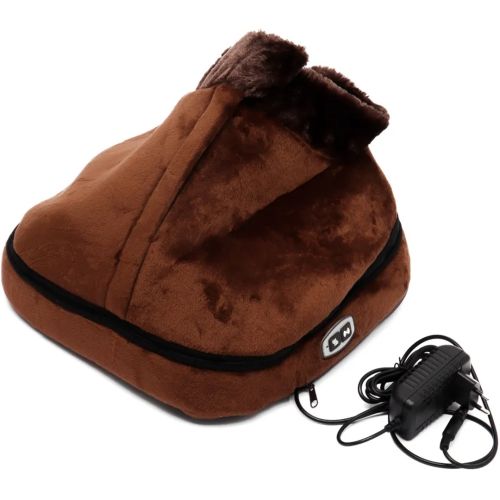 Вибромассажер-грелка для ног Supretto Warm Massager 2 в 1 электрическая грелка с подогревом, вибро массажер для ступней, электрогрелка с застежкой