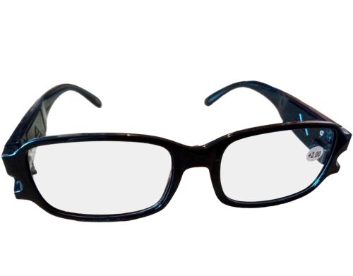 Увеличительные светодиодные Очки Для Чтения Multi Strength Reading Glasses с двойной подсветкой, Универсальные очки с фонариком Черные