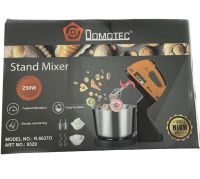 Стаціонарний занурювальний міксер з чашею на 2л Domotec R. 6637o з насадками для збивання тіста 250W, кухонний ручний електроміксер Домотек тістоміс