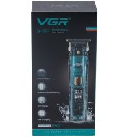 Бездротова машинка VGR V-961 для стрижки волосся з насадками, акумуляторний тример Електробритва для окантовки бороди і вусів з дисплеєм V961 від USB