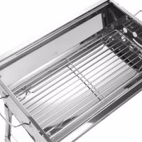 Переносний розкладний мангал Stainless Steel Grill GP-4273 для шашлику і барбекю, Гриль зі знімною сіткою 48х33х59 см на деревному вугіллі і дровах