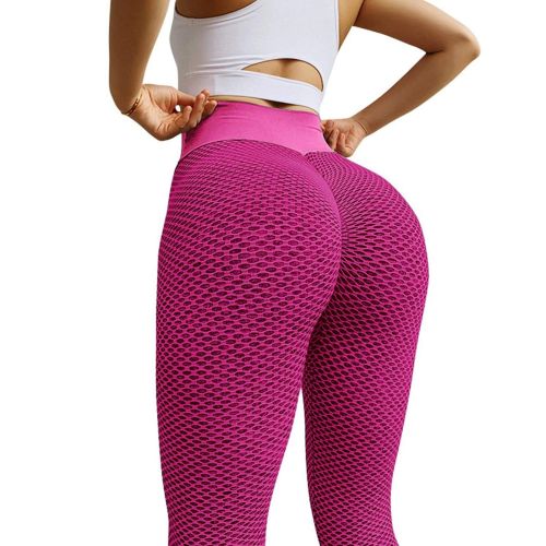 Женские спортивные леггинсы Staples Scrunch Bum Розовые с завышенной высокой талией и эффектом пуш-ап утягивающие бесшовные лосины для фитнеса push up