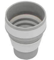 Складна силіконова термо чашка Collapsible SL - 100 350 мл, силіконовий складаний стакан трансформер з кришкою Silicon Magic Cup з пластиковим обідком