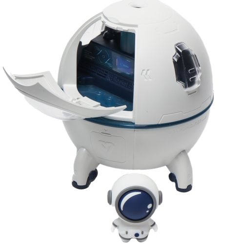 Акумуляторний зволожувач повітря нічник Space Capsule Humidifier MJ046 Ракета з астронавтом 1200 mAh з LED підсвічуванням Аромадифузор AND-9-20 Білий