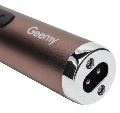 Бездротовий тример 2 в 1 Gemei GM-3112 3W для стрижки волосся в носі і вухах, акумуляторна окантовочна машинка для гоління з насадками Коричневий