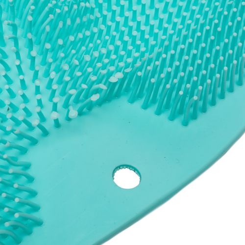 Силіконовий масажний килимок Чистюля Shower Foot Scrubber Mat LY-379 для спини і ніг на присосках, Настінна нековзна щітка для душу Бірюзовий