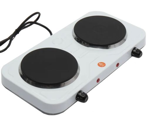 Настольная электроплита Hot Plate Electric Cooking JX-2020A 2000W на 2 конфорки диск Двухконфорочная электрическая плита с термостатом на 5 положений