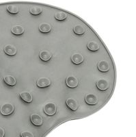 Силиконовый массажный коврик Чистюля щетка Shower Foot Scrubber Mat LY-379 Grey для спины и ног на присосках, Настенная нескользящая мочалка для душа Серая