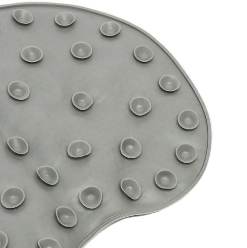 Силиконовый массажный коврик Чистюля щетка Shower Foot Scrubber Mat LY-379 Grey для спины и ног на присосках, Настенная нескользящая мочалка для душа Серая