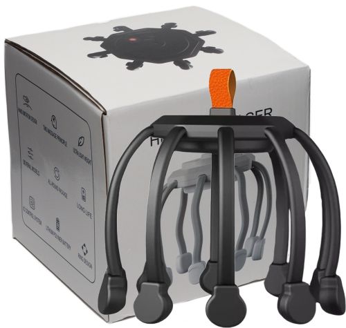 Акумуляторний вібраційний масажер антистрес для голови Head Massager Octopus K108W48 з 3 режимами, бездротовий вібромасажер восьминіг на голову