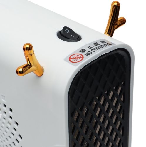Напольный спиральный обогреватель тепловентилятор Voltronic JIEBO-N8 500W с рожками оленя, Переносной настольный электрообогреватель Deer Белый