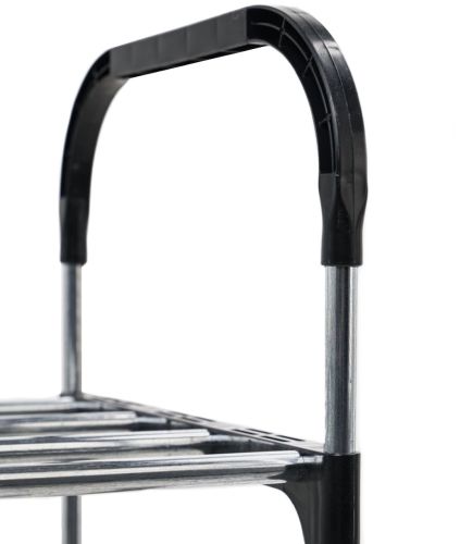 Підлогова Полиця органайзер Shoe Rack Rias RD-9005 для зберігання взуття 6 ярусів, стійка етажерка на 6 секцій полиць 115x56x30 см зі сталі срібляста
