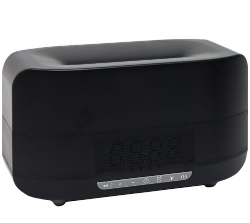 Ультразвуковий зволожувач повітря RGB Flame Aroma Humidifier H115A з ефектом полум'я Bluetooth колонка з LED годинами Аромадифузор нічник з пультом