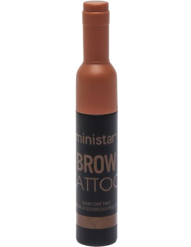 Водостійка фарба тінт Ministar Brow Tattoo Black Чорний з тату ефектом для підкреслення брів, Маркер гель #102 10 мл для татуювання брів