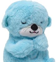 Світна дихаюча Видра Fisher Price FXC66 30 см з диханням для сну дітей, м'яка плюшева іграшка музичний нічник від батарейок Блакитна