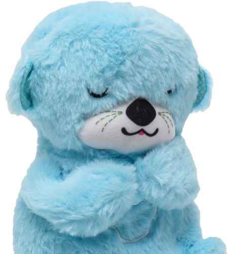 Світна дихаюча Видра Fisher Price FXC66 30 см з диханням для сну дітей, м'яка плюшева іграшка музичний нічник від батарейок Блакитна