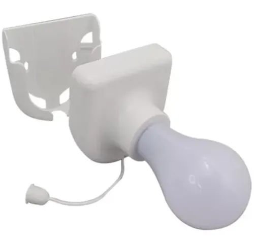 Світлодіодна підвісна LED лампочка світильник Stick Up Bulb BJ - 6706 на батарейках, Настінний нічник від батарейок зі шнурком на стіну шафи білий
