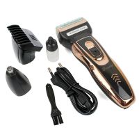 Акумуляторна чоловіча електробритва, машинка, тример Gemei GM-595 Hair Trimmer для бороди і носа, універсальний набір 3 в 1 для стрижки волосся Gemmy