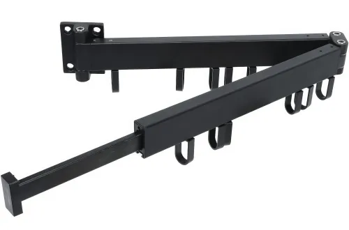 Настінна складна сушарка Wall Clothes Drying Rack на 2 секції 56 см для сушіння одягу до 30 кг, Вішалка з петлями для білизни з алюмінієвого сплаву