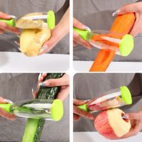 Ручная овощечистка Peeler с контейнером для очисток, вертикальный кухонный нож для чистки и удаления кожуры с овощей и фруктов для кухни 20х5.5 см