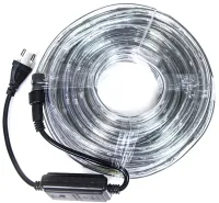 Светодиодная гибкая гирлянда Дюралайт Rope Lights G-38 10 м уличная и внутренняя цветная LED гирлянда с RGB контролером от сети Multicolor 3528