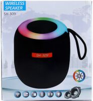 Мобильная Bluetooth колонка Wireles Speaker SH-309 5W беспроводная аккумуляторная стерео акустика со светодиодной RGB подсветкой и блютуз TF от USB