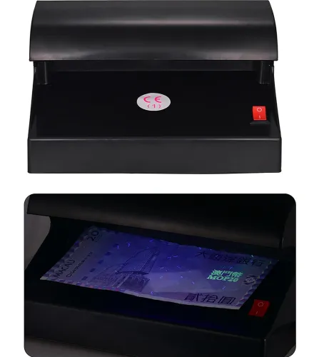 Ультрафиолетовый автоматический детектор валют Money Detector AD-118AB AC-220v, УФ лампа для быстро проверки денег купюр работающий от сети Черный