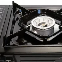 Туристическая двухконфорочная газовая плита Alpen Camping Texas SC1046, Плитка на 2 конфорки с автоматическим пьезоподжигом для газового баллона