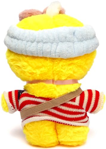 М'яка іграшка Huada Toys качечка в окулярах Lalafanfan 35 см, плюшева качка в одязі Cafe mimi duck Лалафанфан Жовта