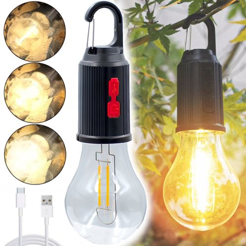 Акумуляторна підвісна кемпінгова лампа Camping Lamp T - 01 підвісний акумуляторний світлодіодний ліхтарик з карабіном для аварійного освітлення USB
