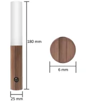 Настінний акумуляторний LED світильник нічник Motion Sensor Night Light W-52 ліхтар з датчиком руху на стіну на магнітному тримачі Коричневий