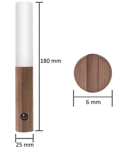 Настінний акумуляторний LED світильник нічник Motion Sensor Night Light W-52 ліхтар з датчиком руху на стіну на магнітному тримачі Коричневий
