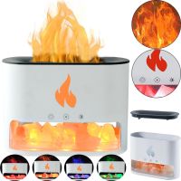 Настільний зволожувач повітря нічник з соляними каменями Docsal Flame Aroma Diffuser CAO з LED підсвічуванням 5W, соляна лампа аромадифузор Білий