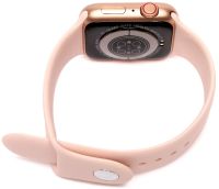 Розумні наручні смарт годинник Smart Watch F21 Pink голосовий виклик, функції фітнесу та здоров'я Bluetooth з бездротовою зарядкою IOS Android рожеві