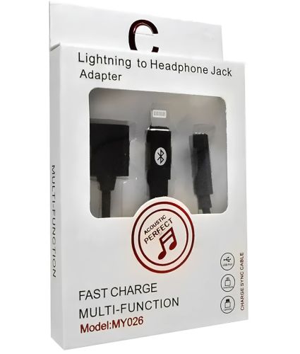 Переходник Lightning to Headphone Jack Adapter MY026 аудио адаптер 3.5mm разветвитель на 2 порта для подключения зарядки и наушников к телефону