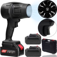 Аккумуляторная воздуходувка фен Blower ETP LD18-21V для уборки снега и листьев с 2 аккумуляторами, Беспроводная дуйка для удаления пыли Черная