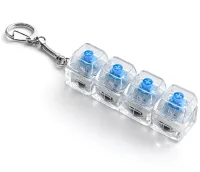 Брелок-антистрес у формі кейкап Switch Keychain SK-04 — прозора іграшка-клікер із 4 механічними клавішами, карабіном для ключів та RGB-підсвічуванням Jedel