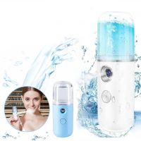 Ультразвуковий акумуляторний зволожувач повітря для шкіри обличчя Nano Mist Soraver з підсвічуванням, Нано-розпилювач з резервуаром для води 30 мл
